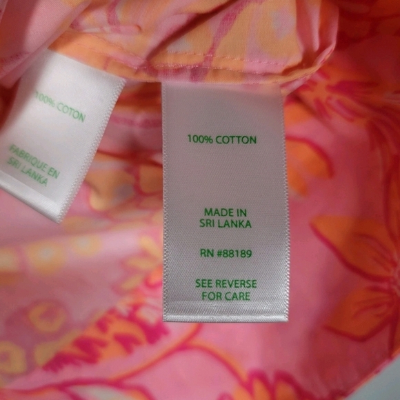 Lilly Pulitzer Barbara Top Pink Orange Tropical Resortwear Shirt Women's Size S - Picture 6 of 6